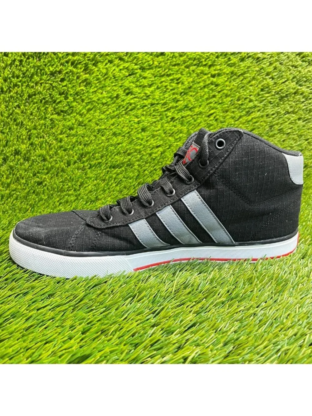 Adidas NEO Daily Vulc Mid Mens Size 10 Black Gray White Athletic Shoes Sneakers